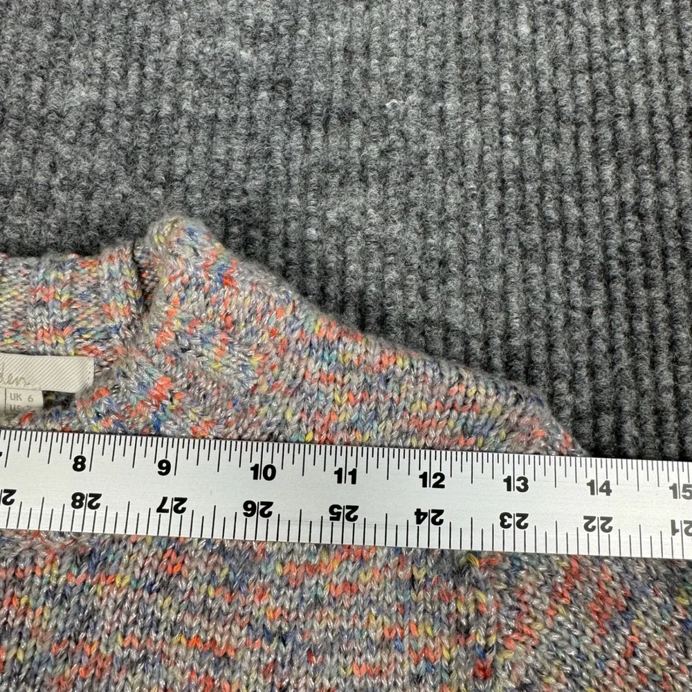 Boden Sweater Womens 2 Confetti Metallic Knit Crew Neck Pullover Preppy Cozy